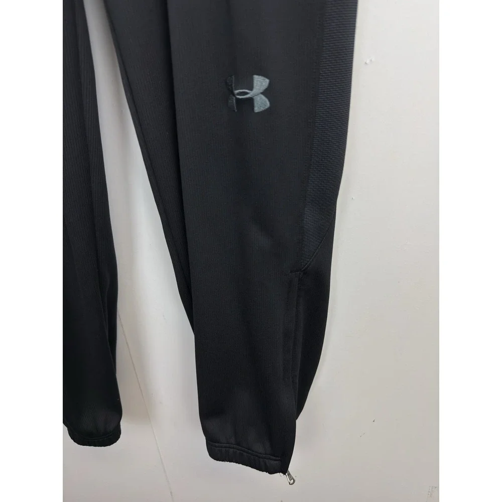Under Armour Pants Women's M Tapered‎ Athletic Track Joggers Zip Ankles Black